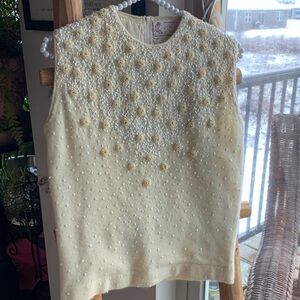 Stunning Vintage Lambswool/Angora Sweater Hand Decorated. Each Rose handmade